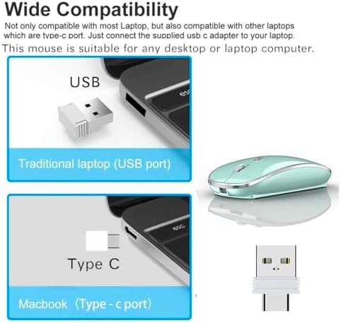 Premium Wireless Mouse for Mac and Windows – Ergonomic, Rechargeable, and Silent Click Design for Enhanced Productivity on Mac Book, Chromebook, and PC – Ideal for Travel and Home Office Setup – Durable and High-Precision Tracking