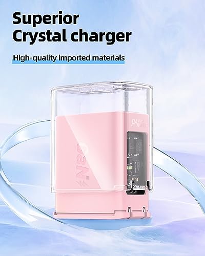 ACEFAST PD65 65 W 3-Port USB C Fast Charging Power Adapter – Sleek Pink Foldable Charger for i Phone, i Pad & Laptops – Efficient Multi-Device Rapid Charging Solution for Tech Enthusiasts – Compact and Portable Design for On-the-Go Power Needs