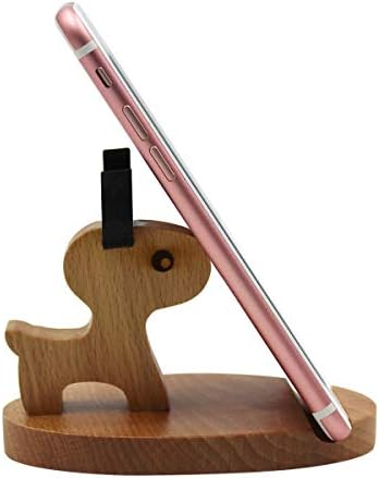 Whimsical Dog-Themed Wooden Phone Stand – Charming Desk Accessory for Mobile Devices, Perfect Gift for Pet Enthusiasts, Stylish and Functional Home Office Decor with Stable Anti-Slip Base for Enhanced Productivity and Optimal Viewing Experience