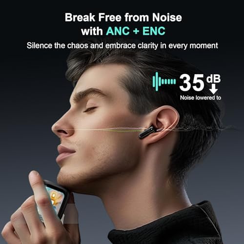 Advanced Bluetooth 5.4 Noise Cancelling Earbuds with Touch Control – Immerse Yourself in Crystal-Clear Sound and Deep Bass with Adjustable EQ and Environmental Noise Management – Perfect for Professionals and Music Enthusiasts on Android, i OS, Tablets, and Laptops (Black)