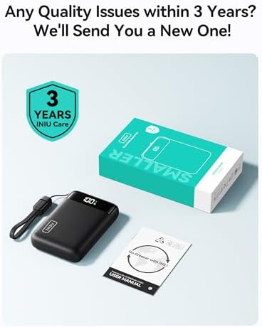 Ultimate INIU Portable Charger – 22.5 W 20000 m Ah Power Bank with Dual USB-C Fast Charging, PD 3.0 & QC 4.0, LED Display – Rapid Charging Solution for i Phone 16, Samsung S23, Google Devices & More – Long-lasting Power for On-the-Go Professionals & Travelers
