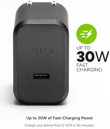 Mophie 100 W Ga N USB-C Power Adapter – Triple-Device Fast Charger for Mac Book, i Pad, i Phone, Samsung Galaxy, Google Pixel & More – Includes 1.5 m USB-C Cable – Eco-Friendly Design for Sustainable Charging on the Go