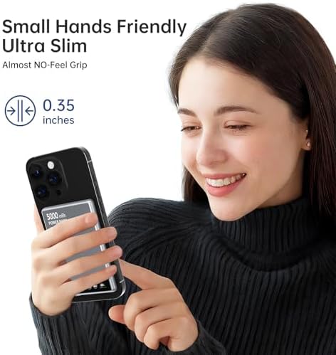 Ultra-Slim 3-in-1 Mag Safe Portable Charger – 5000 m Ah Fast Wireless Power Bank with 15 W Magnetic Charging and 22.5 W USB-C PD for i Phone 16/15/14/13/12, Air Pods, Apple Watch, and Android Devices – Perfect for On-the-Go Power Solutions