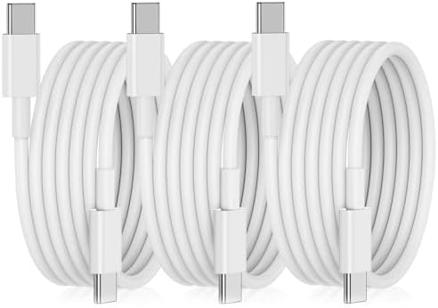 Fast Charging 3-Pack USB C to USB C Cable – 60 W Power Delivery for i Phone 16/15, i Pad Pro, and Samsung S23/22 – Durable 3-Foot Length for Home, Office, and Travel – Essential Tech Accessory for Speed and Reliability