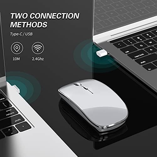 Elevate Your Computing Experience with the Q23 S Black Wireless Mouse – Rechargeable, Dual Mode USB-A & Type-C, Silent Operation, and 3 Adjustable DPI for Ultimate Precision and Versatility Across Laptops, Macs, PCs, and Android Devices