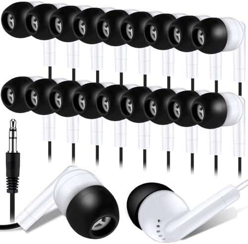 Kanayu 100 Pack Classroom-Ready Wired Earbuds – High-Quality 3.5 mm Jack Earphones for Enhanced Student Learning, Individually Packaged for Quick Distribution, Lightweight Comfort for Focused Educational Experiences