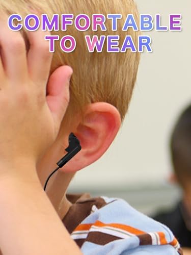 Bulk 100 Pack Classroom-Ready Wired Earbuds for Enhanced Student Learning – Individually Packaged In-Ear Headphones for Group Activities and Individual Study (Black)