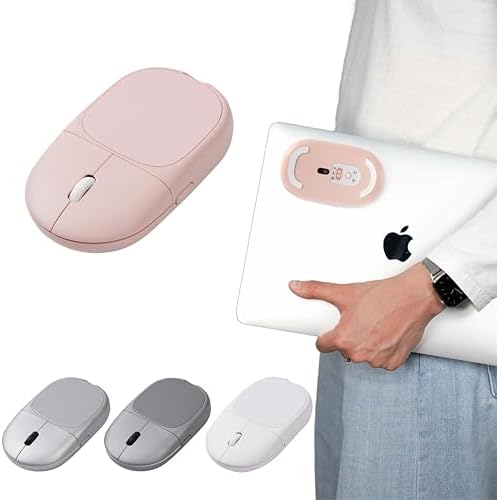 Sleek Pink Magnito Magnetic Wireless Bluetooth Mouse: The Ultimate Travel Companion for Mac, i Pad, Windows & More – Silent Clicks, Compact Design, Effortless Portability & Enhanced Device Compatibility