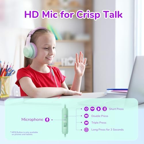 Transform Your Child’s Audio Adventures with Ear Fun K3 Kids Over-Ear Headphones – Engineered for Safe Listening with Volume Limiting, Exceptional HD Stereo Sound, and Travel-Friendly Foldable Design in Vibrant Blue – Ideal for School, Stylish for Every Young Explorer with Enhanced USB-C Compatibility!