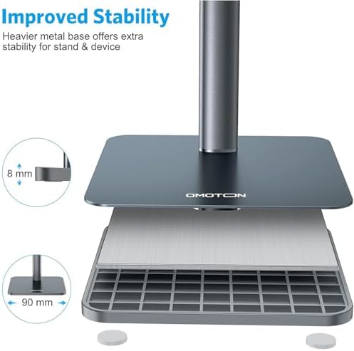 Cell Phone Stand, OMOTON Adjustable Angle Height Desk Phone Dock Holder for iPhone SE 2/11 / 11 Pro/XS Max/XR, Samsung Galaxy S20 / S10 / S9 / S8 and Other Phones (3.5-7.0-Inch), Rose Gold – Enhanced Compatibility and Speed