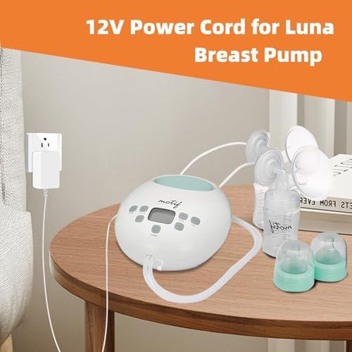 Luna Breast Pump 12 V Power Cord – Premium Replacement Charger for Enhanced Pumping Efficiency, Lightweight & Portable Design for On-the-Go Use, High-Safety Power Supply Ensuring Reliable Performance, Durable AC Adapter Tailored for Seamless Breastfeeding Experience