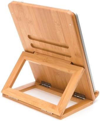 Eco-Friendly Bamboo Wood Folding Tablet Stand for i Pad, Samsung, Nexus & Nintendo Switch – Adjustable Portable Holder with Ergonomic Design for Enhanced Viewing Comfort and Style