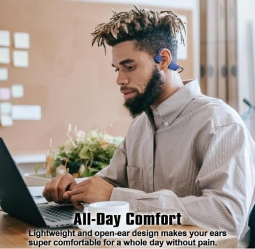 Ultra-Lightweight Bone Conduction Bluetooth Headphones – Waterproof Open-Ear Design for Enhanced Awareness and Comfort – Ideal for Sports, Workouts, and Hands-Free Calls with Crystal Clear Audio – Multi-Device Connectivity and Durable Performance for Active Lifestyles