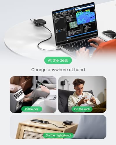 Fasgear Retractable USB C Cable Desk Mount – 60 W PD/PPS Fast Charging Type C Charger for i Phone 16/15, i Pad, Galaxy S24/S23, Google Pixel – 360° Rotatable Cable Management Solution in Sleek White – Ultimate Convenience for Tangle-Free Charging and Enhanced Device Accessibility