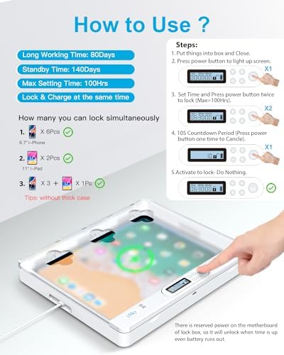 Timer Lock Box for iPad iPhone,Portable Phone Lock Box for Tablets,Folded Phone,Controller,TV remotes, Phone Locker to Help Kids Reduce Screen Time Focus to Achieve Goals(Green) – Enhanced Compatibility and Speed