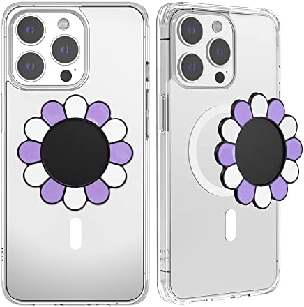 Metisinno Iridescent Magnetic Base for Mag Safe: Enhance Your Phone Experience with Rainbow-Compatible Pop Socket Attachment – Perfect for i Phone 16, 15, 14, 13, and 12 Series Cases, Effortless Magnetic Grip and Fast Charging Solution