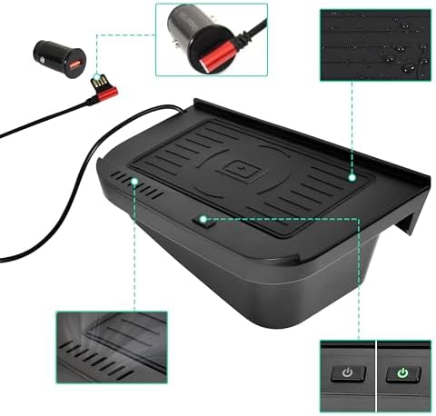 KEWISAUTO Premium Wireless Charger for Dodge Ram 1500 (2013-2015) & Ram 2500/3500 (2010-2015) – Effortless Qi Charging Pad for Center Console with Fast Charge Technology and Sleek Design – Perfect Accessory for Enhanced Connectivity and Convenience