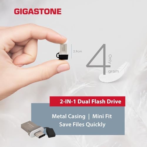 GIGASTONE Z30 128 GB Flash Drive 5-Pack – Ultra-Fast USB 3.2 Gen 1 with 100 MB/s Speed, Sleek Carbon Fiber Finish, Push-Pull Design, Keychain-Compatible for Effortless Data Transfer & Backup Across PC, Mac, TV, & Car Devices
