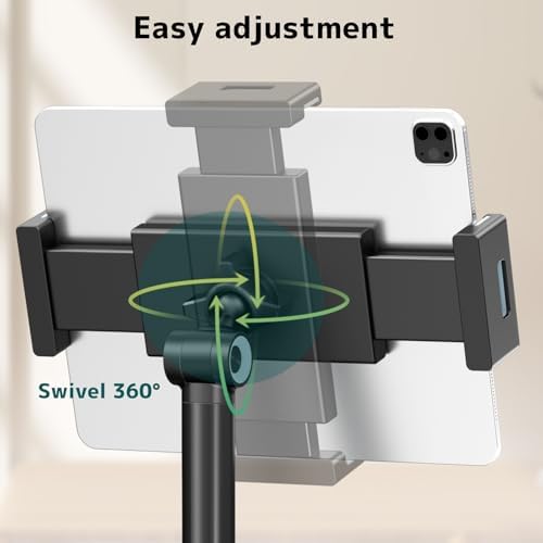 Heavy-Duty Multi-Angle Tablet Stand for i Pad & Phones – Adjustable Foldable Holder for 4.7-12.9 inch Devices, Perfect for Ergonomic Comfort and Stability in Home or Office – Sleek Black Finish for Modern Workspaces