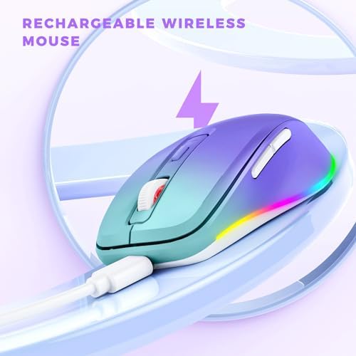 PEIOUS Rechargeable Wireless Mouse with LED – Innovative Jiggler Technology to Keep Your Computer Awake – Sleek Black Design for Optimal Comfort and Productivity