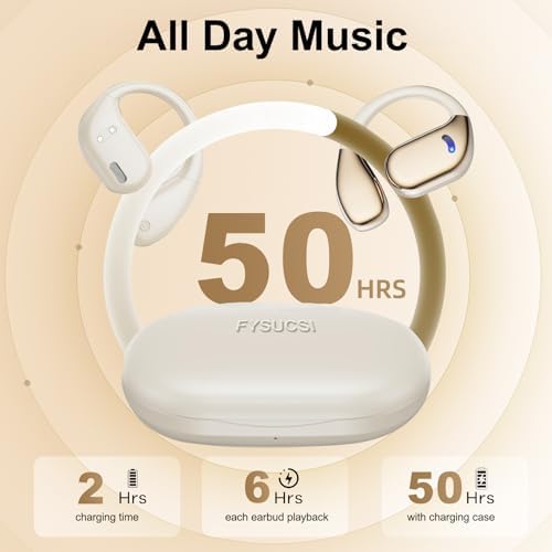 Unleash Your Active Lifestyle with Open Ear Bluetooth Headphones – 50-Hour Playtime for Endless Audio Enjoyment, Sweatproof Sports Earbuds Featuring Touch Controls for Effortless Music Management, Perfect for Running and Fitness Enthusiasts, Seamless Device Compatibility for Ultimate Connectivity