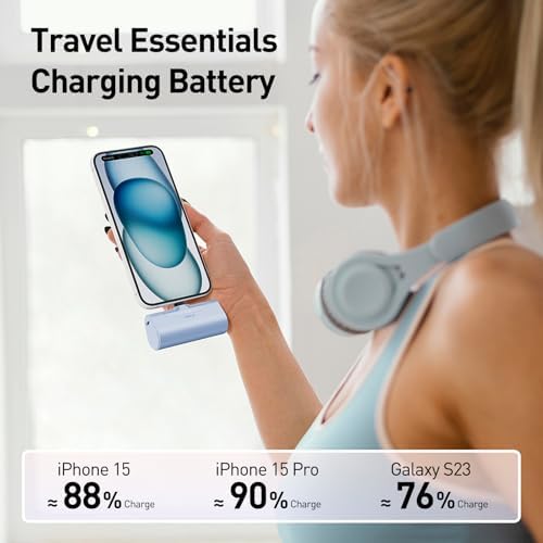 Ultra-Compact i WALK 4,500 m Ah Portable Charger for i Phone 16/15 & Samsung Galaxy S25/S24/S23 – Fast 20 W Power Bank with USB-C Connectivity for Seamless On-the-Go Charging – Lightweight Travel Essential for All Smartphones