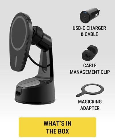 Scosche MPQ6 DV-SP Magnetic Phone Mount with 15 W Wireless Fast Charger – Hands-Free Dashboard & Vent Holder for i Phone 12/13/14/15/16 Series & Mag Safe Cases – Ultimate Safety and Accessibility for Drivers on the Go