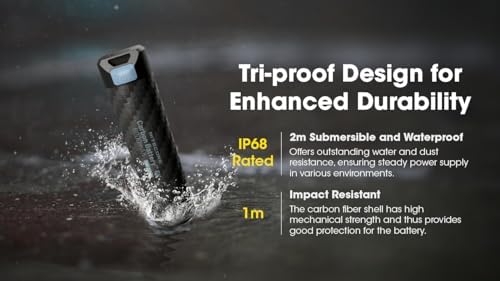 Nitecore Carbon 6000 m Ah USB-C Waterproof Power Bank – Ultra-Lightweight, Fast Charging, and Versatile Outdoor Companion for All Your Devices