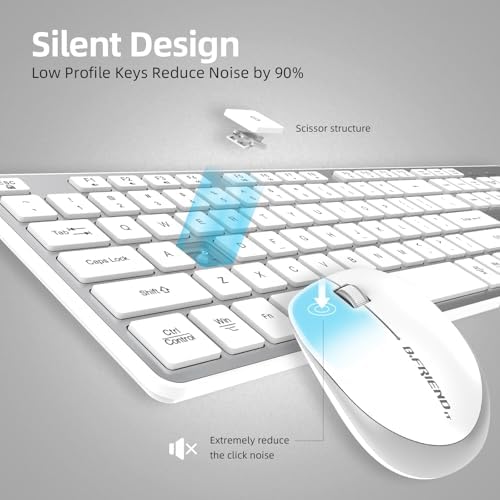 Experience Ultimate Comfort with the BFRIENDit Ultra-Quiet Wireless Keyboard – Sleek 2.4 GHz Connection for Mac & Windows, Slim Chocolate Key Design for Effortless Typing and Enhanced Productivity, Perfect for Home, Office, and Smart TV Use – Effortless Connectivity Meets Stylish Functionality