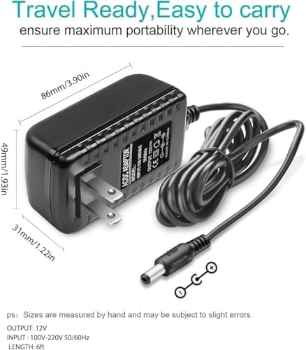 High-Efficiency 12 V 2 A Power Adapter for Fenchilin Hollywood Vanity Mirrors – Reliable AC-DC Charger for Ultimate Makeup Lighting & Compatibility with Hansong DC117-15 Models