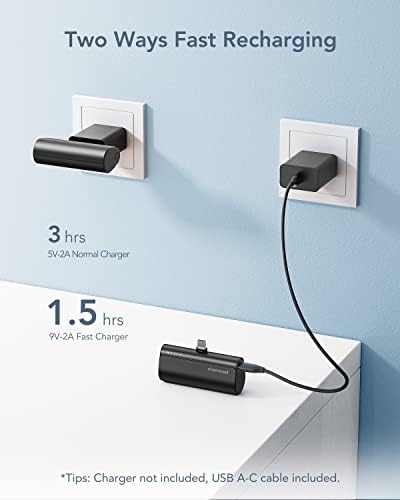 Ultra-Compact 5000 m Ah Power Bank for i Phone 16/15 & Samsung Galaxy S24 – 20 W PD Fast Charging Mini Charger for On-the-Go Efficiency, Pocket-Sized Battery Pack with USB-C Connectivity for Rapid Recharges and Enhanced Compatibility – Perfect for Travel and Everyday Use