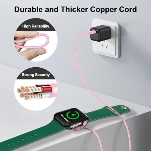 Magnetic Fast Charging Cable for Apple Watch – Portable 1.6 FT Wireless Charger Compatible with All i Watch Series Ultra/10/9/8/7/6/SE/SE2/5/4/3 – Quick Connection & Enhanced Durability for Effortless Charging