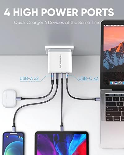 100 W USB-C Power Adapter – Ultra-Fast Wall Charger with PD 3.0 Technology, 6 ft 5 A Cable – Universal Compatibility for Mac Book, i Pad, i Phone 14, Pixel, Chromebook & USB-C Laptops – Compact, Durable & Safe Charging Solution for Home and Travel