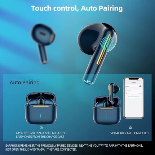 Emerald Green Bluetooth 5.2 Wireless Earbuds – Lightweight Design for Active Lifestyles, Crystal Clear Call Quality with Dual Microphones, Touch Control for Effortless Playback, Voice Assistant Enabled, Quick Pairing for Instant Audio Enjoyment – Elevate Your Listening Experience