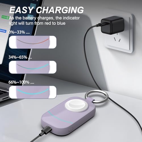 Portable Keychain Charger for Apple Watch – 2500 m Ah Fast Wireless Power Bank for Series 10, 9, SE & Ultra 2 – Essential Travel Companion for Effortless Charging Anytime, Anywhere – Lightweight, Durable, and User-Friendly Design for Active Lifestyles – Versatile Smartwatch Charging Solution
