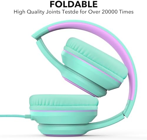 Vibrant Purple A8 Over-Ear Headphones – Lightweight, Portable Design with High-Definition Mic for Seamless Hands-Free Calls – Immerse Yourself in Hi-Fi Stereo Sound with Tangle-Free 1.5 m Cable, Perfect for Travel and Daily Use on Smartphones, Tablets, and Laptops – Unmatched Comfort for All-Day Listening