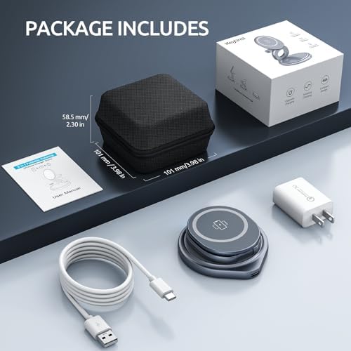 Revolutionary 3-in-1 Travel Wireless Charging Station for Apple Mag Safe – Compact Foldable Charger with 360-Degree Rotating Magnetic Stand for i Phone, Apple Watch, and Air Pods – Ultimate Convenience and Speed for Modern Travelers