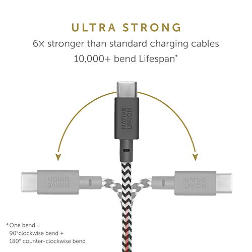 Native Union Belt Cable XL 10 ft USB-C to USB-A – Ultra-Durable Charging Solution with Leather Organizer for i Phone 16, Samsung Galaxy Z Fold 6, Pixel 9 Pro & More – Maximize Speed & Style with Tangle-Free Design