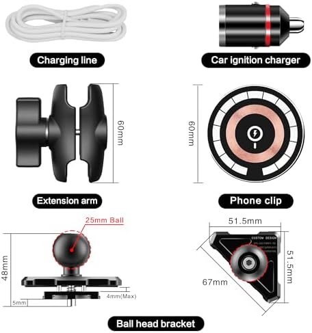 Mag Safe Wireless Car Charger for Ford F-150 (2015-2020) & Expedition (2018-2021) – 15 W Fast Charging Magnetic Phone Holder – Secure Fit for i Phone 15/14/13/12 Pro Max Plus – Effortless Installation & Sleek Design for Optimal Convenience