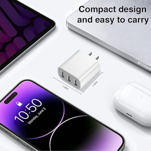 Dual-Pack USB Charger Block – Fast Multiport Wall Charging Adapter for i Phone 16/15/14/13/12/11/10 Pro and More – Compact Power Solution for Home, Office, and Travel – Enhanced Speed and Reliability for All Your Devices