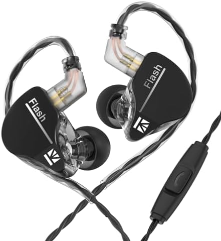 Transform Your Sound Journey with keephifi KBEAR Flash Hi-Fi Earphones – Premium Dual Driver Hybrid In-Ear Monitors in Stunning CNC Aluminum Alloy, Featuring Detachable 2 PIN-C Cable for Customization and Ergonomic Comfort for Extended Listening Sessions (Purple, Without Mic)