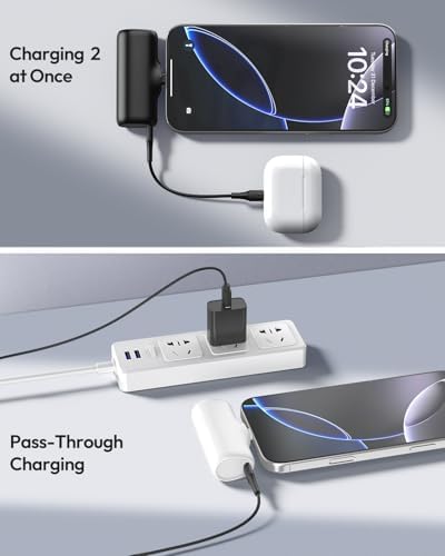 Ultra-Compact 5000 m Ah Dual Pack Mini Power Bank – 15 W Fast Charging USB-C Charger for i Phone 16/15, Galaxy & Android Devices – Essential Lightweight Travel Companion for Reliable On-the-Go Power