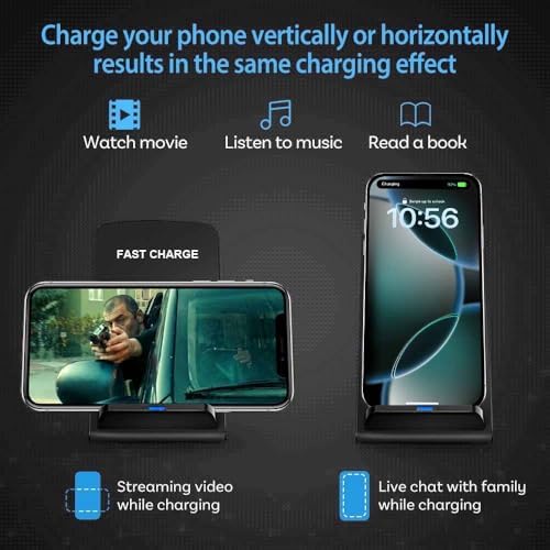 20 W Ultra-Fast Wireless Charging Stand for i Phone 16/15/14/13/12/11, Galaxy S25/S24/S23/Note, Pixel & LG Devices – Streamlined Design for Effortless Power-Up, No Plug Required, Superior Compatibility and Speed