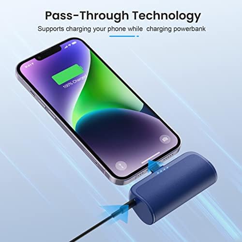 Ultra-Compact 5200 m Ah Power Bank for i Phone – PD Fast Charging Mini Portable Charger with Enhanced Compatibility for i Phone Models 14/13/12/11/XS/XR/X/8/7/6/6 s – Essential On-the-Go Battery Backup for Busy Lifestyles