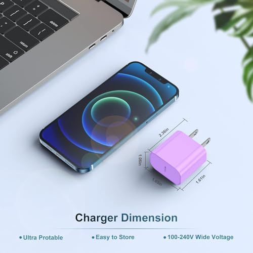 20 W USB-C Fast Charger for i Phone 16/15 Series & i Pad – 6 ft Type C to C Cable, High-Speed Wall Adapter for Optimal Performance, Compact & Durable Power Solution for Apple Devices – Experience Rapid Charging Anywhere