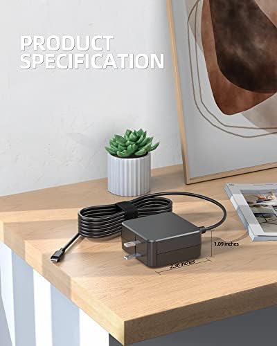 Asus Chromebook Fast Charger – UL Certified 45 W USB-C Adapter with 7.5 FT Cable for Rapid Charging, Superior Safety Features, and Universal Compatibility – Ideal for Home, School & Travel