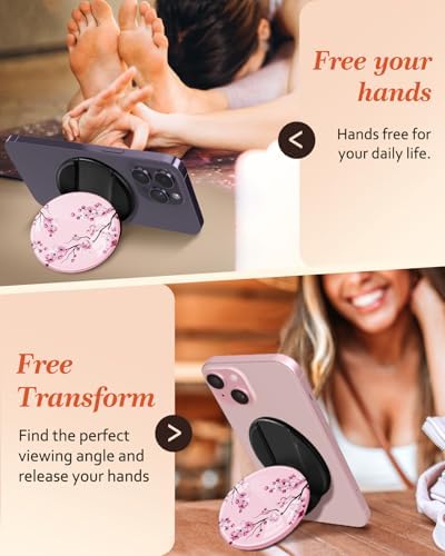 Adorable Cartoon Mag Safe-Compatible Phone Grip Stand – Lightweight Kickstand Ring Holder for Enhanced Usability – Perfect Accessory for i Phone 16/15/14/13/12 with Playful Design for Women and Girls – Durable, Easy-to-Install Magnetic Phone Accessory
