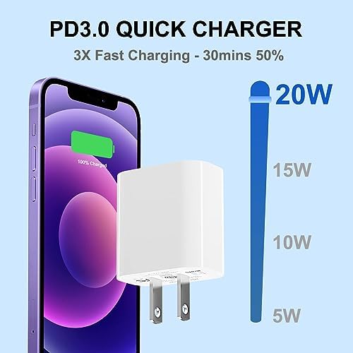 20 W Ultra-Fast USB-C Charger Block – 4-Pack Compact Travel Adapters for i Phone, i Pad, Samsung & More – Durable Design for Rapid Power Delivery & Universal Device Compatibility