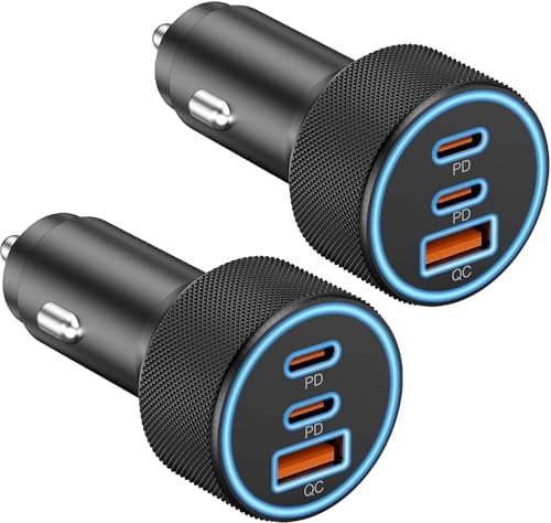 Ultimate 3-Port USB C Car Charger – 67 W High-Speed Dual USB-C & USB-A Adapter for i Phone 16/15/14/13/12/11/Pro Max, Samsung Galaxy S25/S24/S23/S22/S21, Pixel & Android Devices – Rapid PD/QC Charging with Safety Features for Road Trips and Daily Commutes