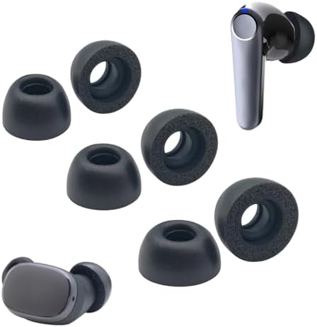 Klowcok Premium Memory Foam Ear Tips for Ear Fun Models – Ultimate Comfort & Noise Isolation (3 Pairs, S/M/L, Black) – Versatile Replacement Earbud Accessories for Enhanced Audio Experience and Seamless Charging Case Fit